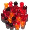 25 8mm Faceted Red Mix